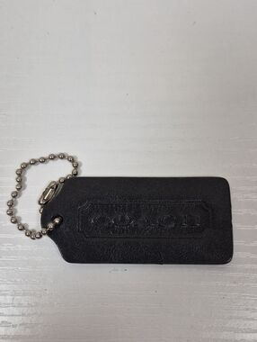 Vintage Coach Black Leather Hangtag